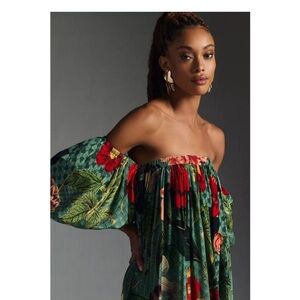 Anthropologie Siddhartha Bansal Floral Off-Shoulder Dress